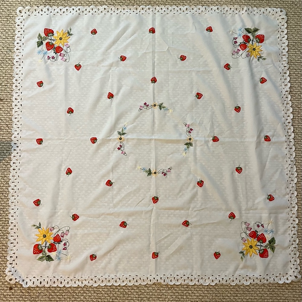 Embroidered table cloth
